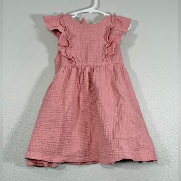 SHEIN Other - SHEIN Dress Ruffle Sleeveless Button Back Lightweight Blush Pink Kid Girl 5T
